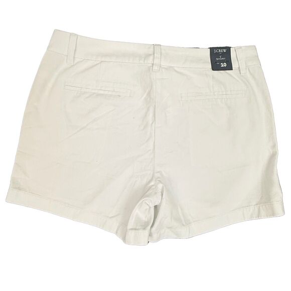 J.CREW 5” Classic Chino Shorts 10 White 100% Cotton Slant Pockets B29 - Picture 3 of 6